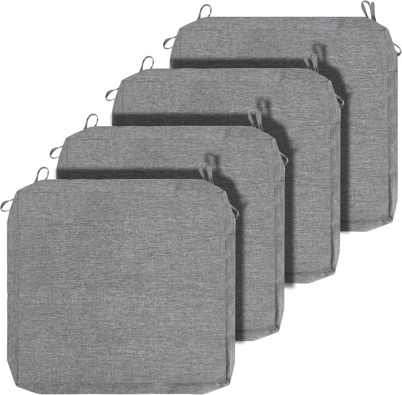 FUNHOME Outdoor Chair Cushion Covers 20x18x4 Inch, No Insert! Water-Resistant Patio Cushion Slipcovers with Zipper, Replacement Cushion Covers for Outdoor Furniture,4 Pack, Grey(Covers ONLY) - Image 1